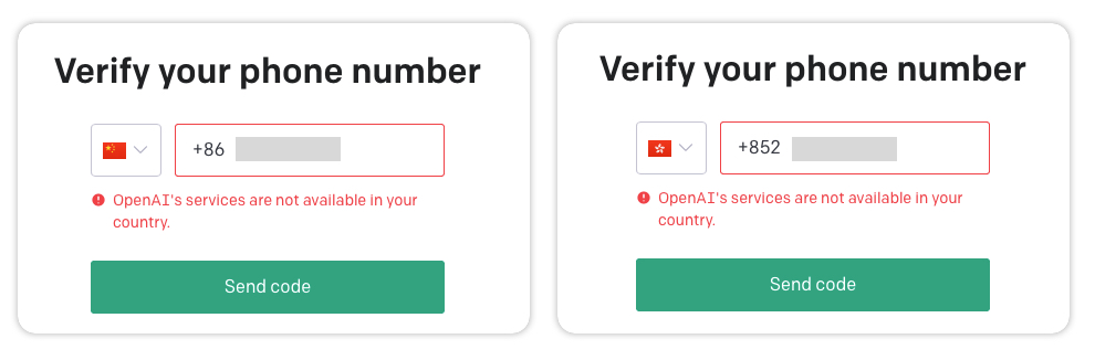 OpenAI ban China, verify phone number